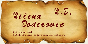 Milena Doderović vizit kartica